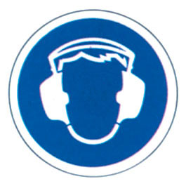 Señal de obligación del Uso obligatorio protección acústica. Diámetro (mm): 148