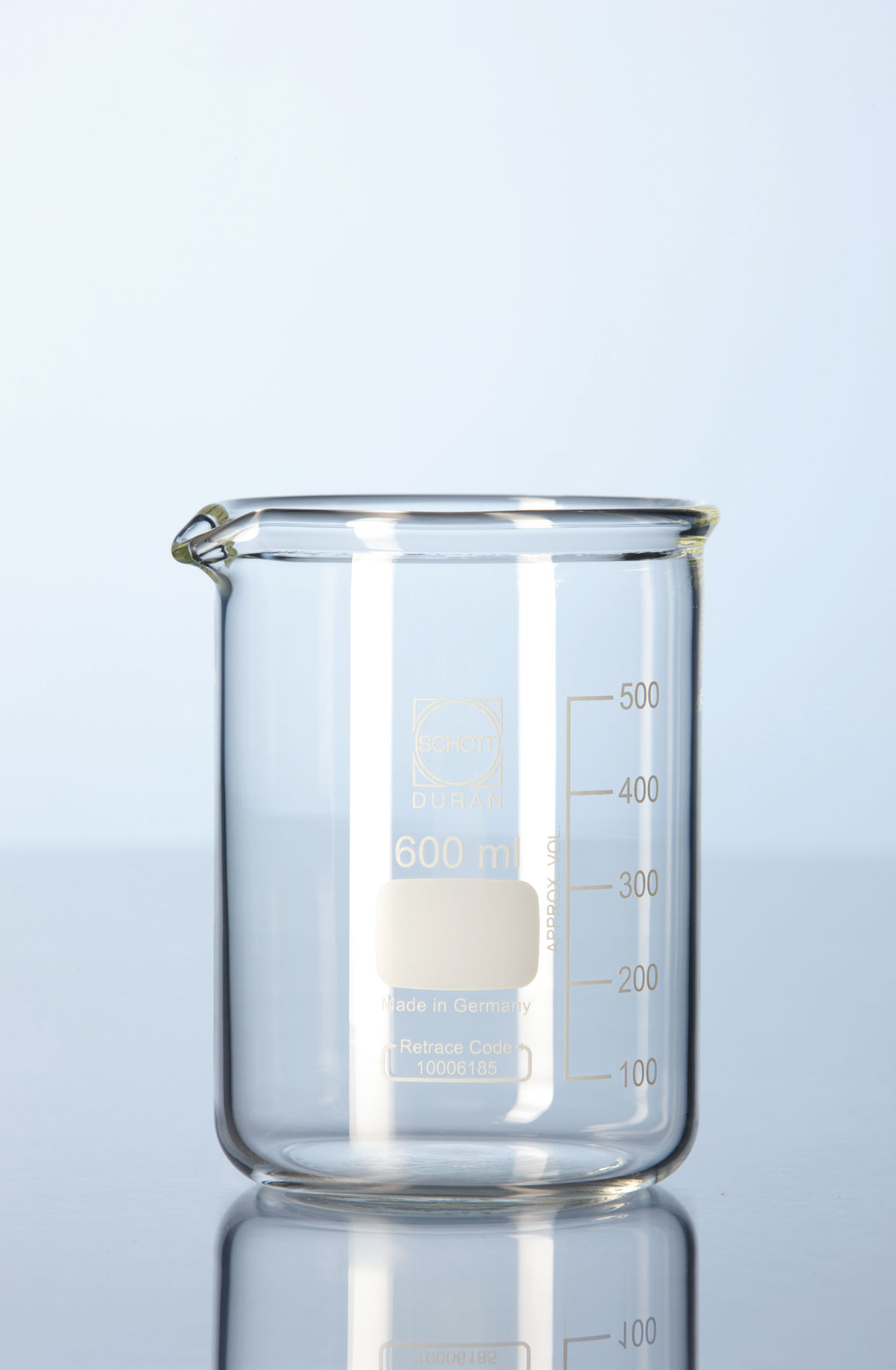 Vaso de precipitado, forma baja, pared gruesa, graduado, vidrio borosilicato. DURAN. Cap. (ml): 2.000. Ø (mm): 135. Altura (mm): 195