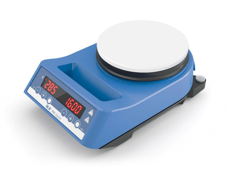 Agitador magnético RH digital con calefacción. IKA®. Con placa calefactora recubierta blanca