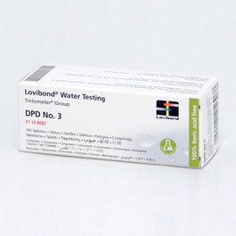 Análisis por fotometría. LOVIBOND®. Fotometría Lovibond®. Reactivo DPD 3 para Br, Cl, ClO, y O3. Rango de detección: aprox. 0,05-3,6mg/l del analito. Nº pastillas, tests o ml: 100