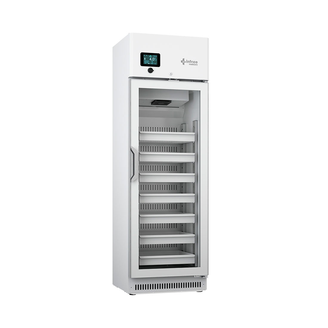 Armario de refrigeración vertical de 300 litros de capacidad nominal y tecnología INVERTER. INFRICO MEDCARE.