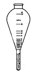 Tubo Centrifuga forma pera 100 ml, con graduación, para determinacion de agua y sedimiento en crudo ASTM D-96-82. Medidas aprox.: 58 mm diámetro x 157-160m longitud.  Scharlau