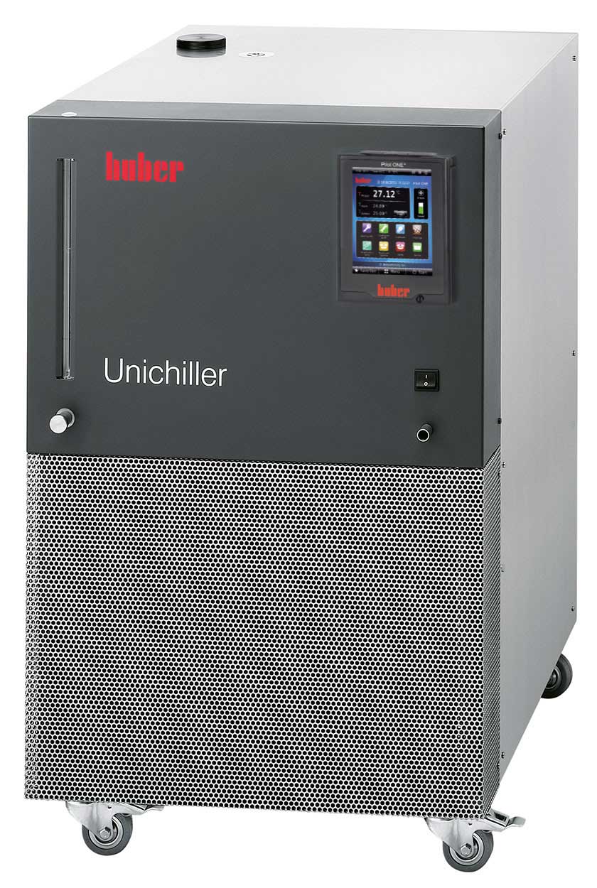 Unichiller 022. HUBER. Con controlador Pilot ONE. Rango Tª (ºC): De -10 a 40. Estab. Tª (ºC): ±0,5. Potencia frigorífica a -10ºC (W): 1000. Potencia frigorífica a 0ºC (W): 1600. Potencia frigorífica a 15ºC (W): 2200. Presión (l/min) - bar: 29-1. Vol. (l): 3,8. Dim. AnxAlxPr (mm): 460x590x743