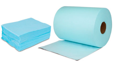 Paños de tejido sin tejer UNITEX®. ZVG®. Descripción: Bobina azul turquesa perforada de 500 paños de 39x33 cm