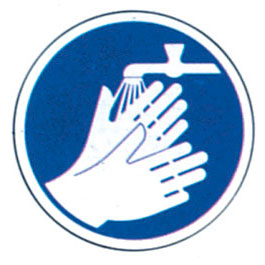 Señal de obligación del Uso obligatorio lavarse las manos. Diámetro (mm): 148