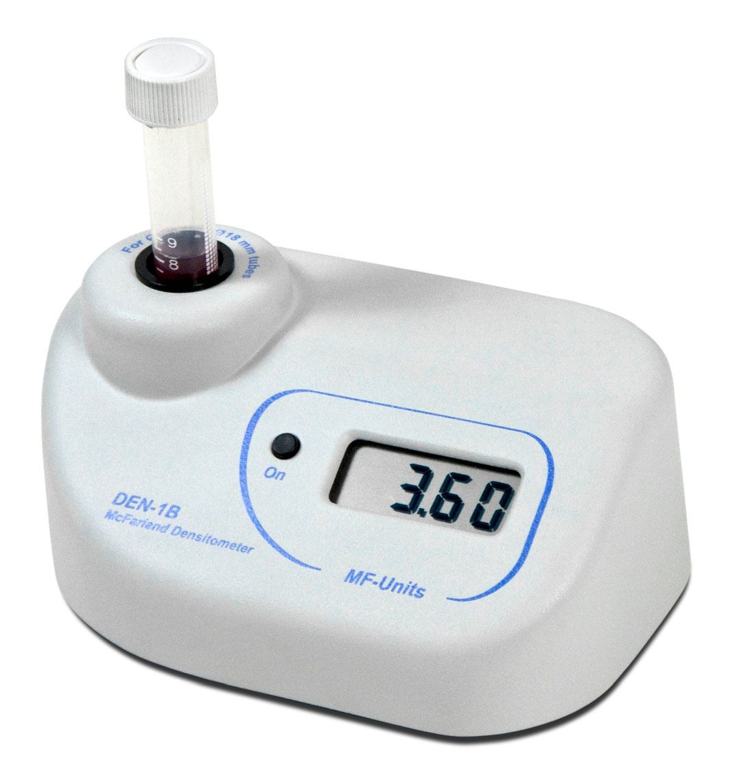 Densitómetros para la medición de la turbidez de la suspensión celular. Intervalo de medición: 0.00–15.00 McF. Resolución: 0.01 McF. Tiempo de medición (s): 1. Dim. AnxAlxPr (mm): 115×165×75. GRANT.