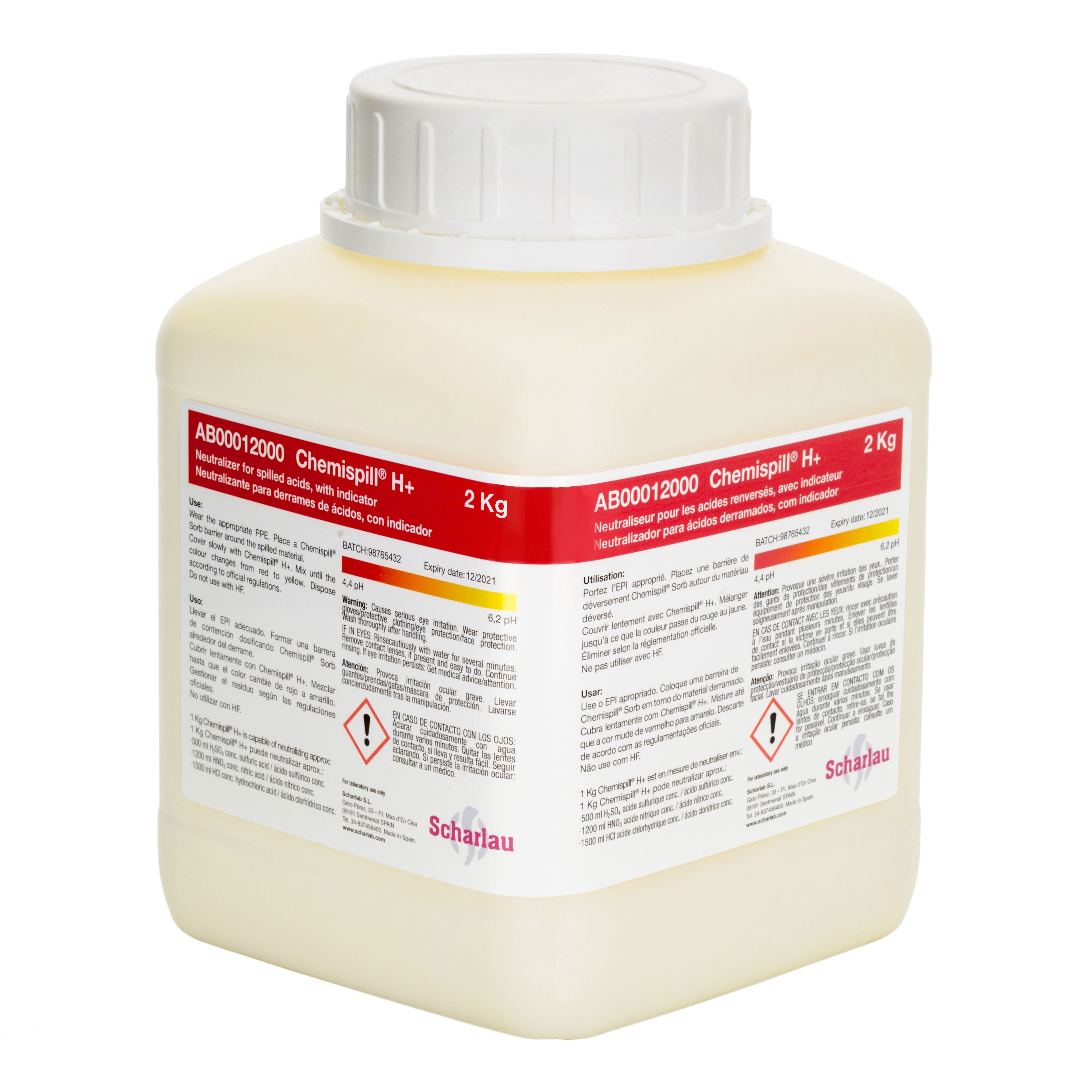 Chemispill® H+, absorbente y neutralizante para derrames de ácidos, con indicador