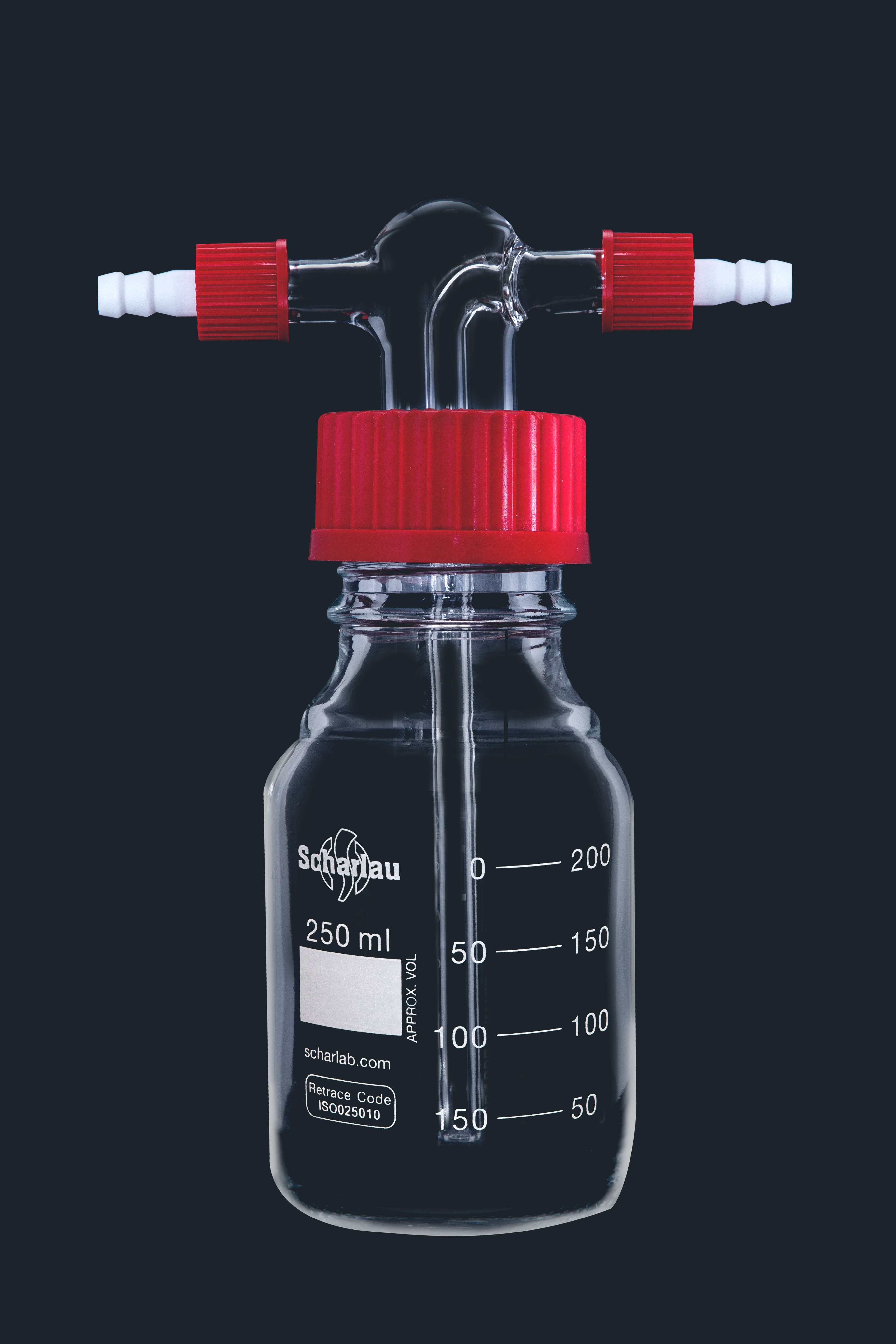 Trampas de condensación con cabezal roscada, olivas de plástico GL-14. SCHARLAU. Descripción: Completa. Cap. (ml): 250. Rosca: GL45