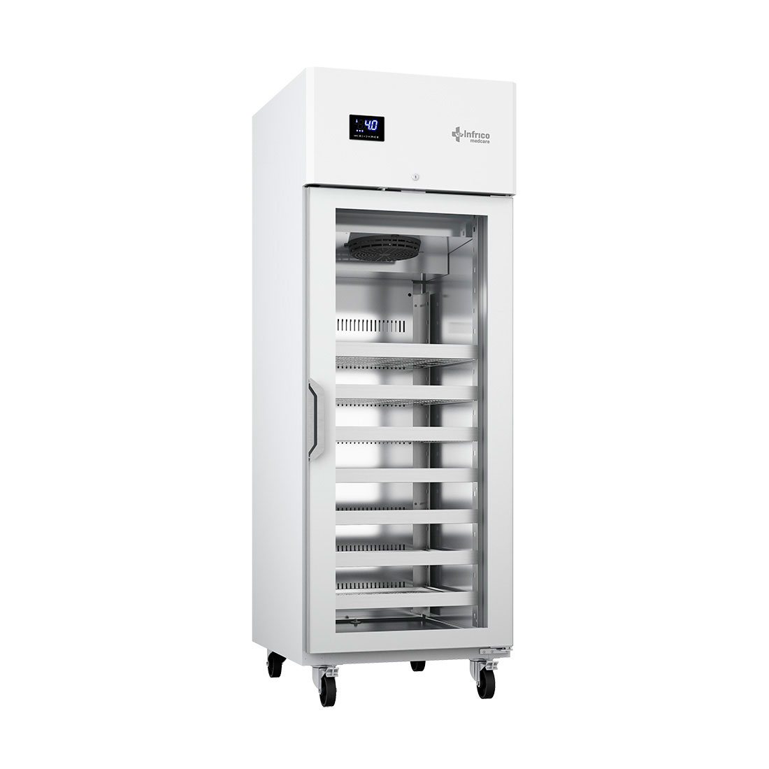 Armario de refrigeración vertical de 650 litros de capacidad nominal. INFRICO MEDCARE.