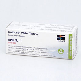 Análisis por fotometría. LOVIBOND®. Fotometría Lovibond®. Reactivo DPD 1 para análisis de Br, Cl, ClO, I y O3. Rango de detección: 0,05-3,6mg/l de I. Nº pastillas: 100.