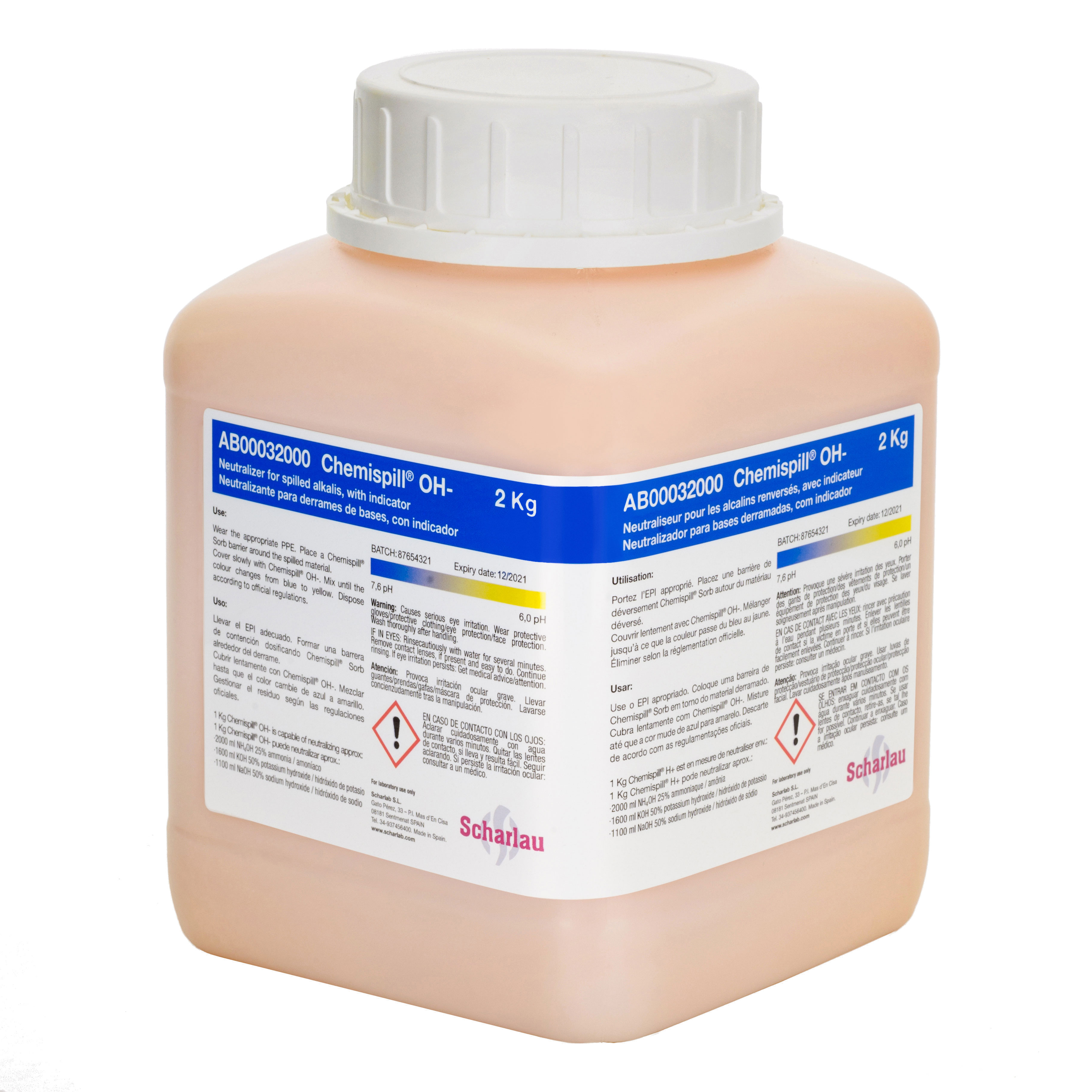 Chemispill® OH-, absorbente y neutralizante para derrames de bases, con indicador