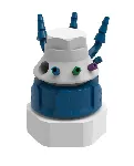 Safety Waste cap 'LISA', V3.0 with connector for exhaust filter. Thread S 65, filter not included. SCAT. Connectors (mm OD): 4x1.6/2.3/3.2mm + 3x5.0 to 11.5mm + 4 PFA blind plugs + 3 PTFE blind plugs