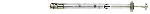 Syringe Nanovolume. SGE. Removable needle. Vol. (µl): 1. Needle length (mm): 70. Gauge: 23. Ø ext. (mm): 0,63. Tip type: Beveled. Model: 1BR-7BV. Removable needle and plunger (u.): 032-034060. Barrel E.D. (mm): 8