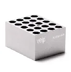 Bloque de aluminio STT-W20-D130-A Block para 20 tubos de fondo redondo de 12-13 mm. VELP®. Dimensiones pocillo (ØxPr., mm): 13,9x48,4. Accesorio para Termorreactor ECODryBlock System