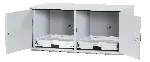 Armario para almacenamiento de productos corrosivos (ácidos y bases). ASECOS. Modelo: SL.060.110.UB.2T. Construcción armario: Bajo, 2 puertas. Color cuerpo: Gris claro. Equipamiento: Cuerpo sin equipamiento interior, con 2 puertas batientes. Carga máx. (kg): 100. Dim. AnxAlxPr (mm): 1100x600x570. Peso (Kg): 60