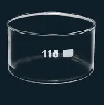 Clear crystallizing dish without spout. 100 mL. Ø: 70 mm. Height: 40 mm.  According to DIN 12 337. Borosilicate glass. Autoclavable. SCHARLAU