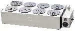 H 19 V Hydro waterbaths for evaporation. LAUDA. Temperature range (ºC): 25 - 100. Temperature stability (ºC): ±3. Maximum volume (l): 18.4. Number of opennings: 8. Opennings diameter (mm): 111. Depth (mm): 100. Heating power (kW): 1.5. Weight (kg): 7.9