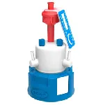 Safety Cap II, Ø 3,2 with 2 shut-offs for GL45. Connectors (mm OD): 2x3,2mm (1/8'). SCAT®.Safety Caps: safe solvent extraction. GL45 Screw caps with shut-off and venting valve
