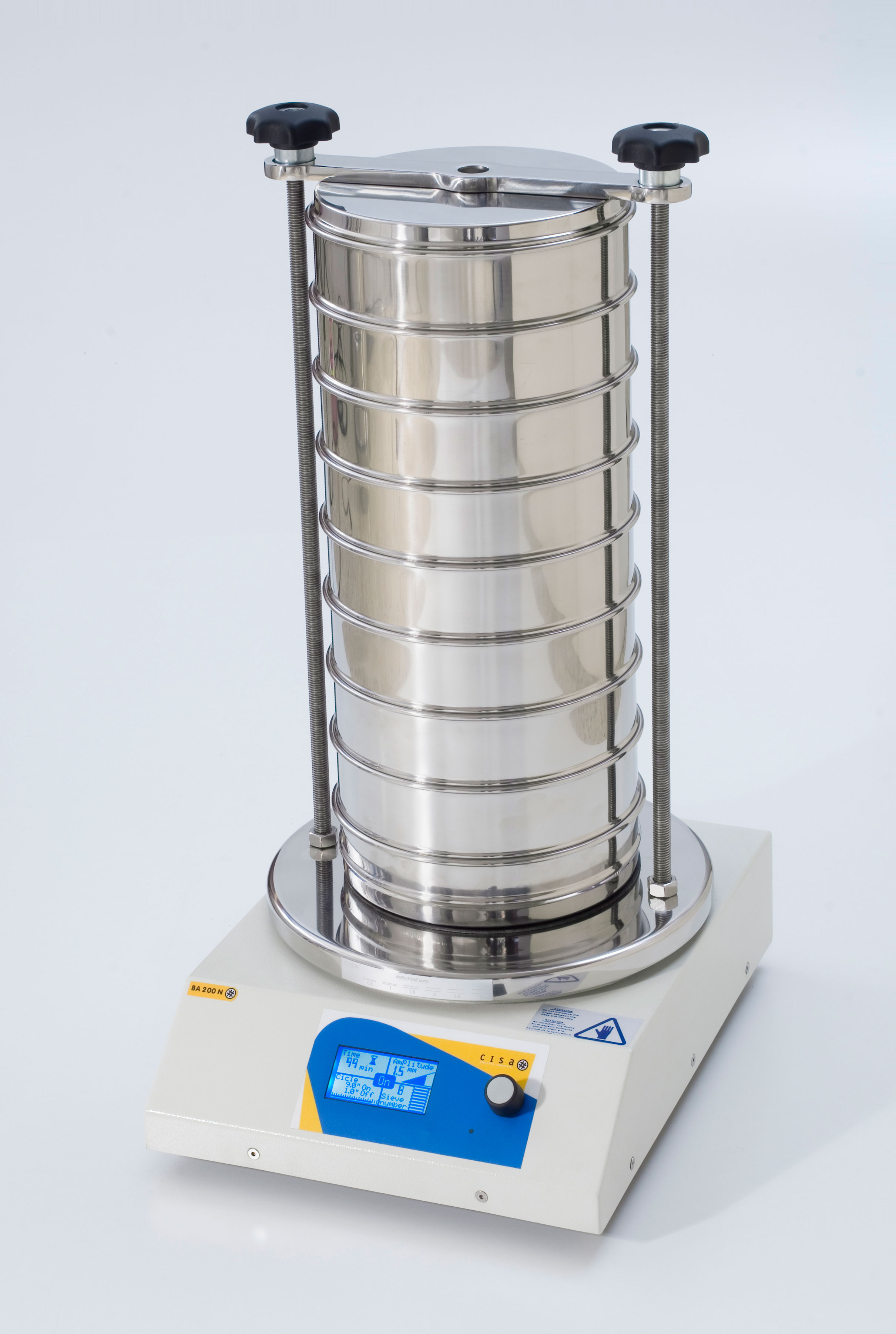 Tamizadora electromagnética digital BA 200N. CISA. Modelo: BA 200N. Dim. AnxAlxPr (mm): 400x95x310. Peso (kg): 27