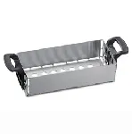 Stainless steel with plastic handles basket. Accessory for Elmasonic. ELMA. It's very important use baskets to protect the bath. For models: Elmasonic 10. Dimensions WxHxD (mm): 155x35x70