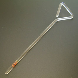 Drigalski spatula. Glass, solid glass rod, 20cm long, 2,5cm width handle. Brand: Scharlau