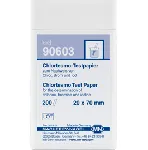 Papeles reactivos Chlortesmo para determinaciones cualitativas. MACHEREY-NAGEL. Detección de: Cloro, halógenos libres. Presentación: Caja con 200 tiras, 20 x 70 mm. Límite de detección: 1 mg/L Cl2. GHS: No