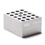 Bloque de aluminio MCT-W20-V015-B Block para 20 tubos de microcentrífuga de 1,5 mL. VELP®. Dimensiones pocillo (ØxPr., mm): 10,9x39,1. Accesorio para Termorreactor ECODryBlock System