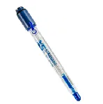 STANDARD pH electrode, pH range 0 to 14, temp. -10 to +100°C, body glass, electrolyte KCl 3M. Without wire, S7 head, with serial number and certificate. For general applications, high tempreatures, TRIS buffer, titrations, water, cosmetics, etc.