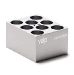 Bloque de aluminio VLS-W08-D230-A Block para 8 viales de 23 mm. VELP®. Dimensiones pocillo (ØxPr., mm): 23,8x45. Accesorio para Termorreactor ECODryBlock System