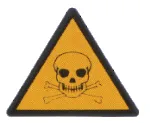 Warning Signal toxic produce. Longest side (mm): 148