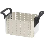 Stainless steel with plastic handles basket. Accessory for Elmasonic. ELMA. It's very important use baskets to protect the bath. For models: Elmasonic 180. Dimensions WxHxD (mm): 280x135x255