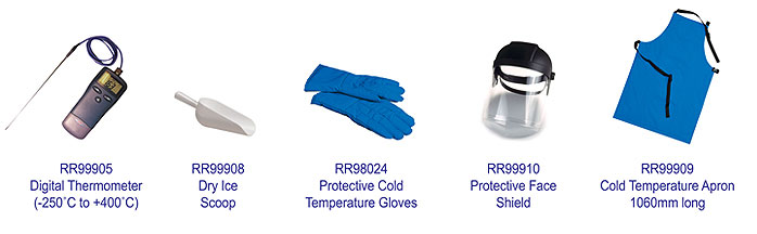 Kit de protección (guantes, delantal y pantalla facial). RADLEYS