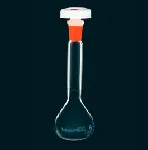 Volumetric flask with red neck, Class A, 25 ml, with PE stopper, lot number and certificate of conformity