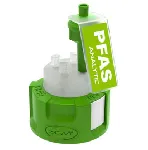 Safety Cap III, GL45, PFAS-Analytic. SCAT®. GL45 thread and air valve. Supplied with 1 PP fitting 1.6mm, 1 PP fitting 2.3mm, 1 PP fitting 3.2mm connector and 1 air valve. Connectors (ext. Ø mm): 3x3.2mm (1/8'). Suitable for PFAS analytic of polyfluorinated chemicals (former: PFC) according to DIN 38407-42 or 38414-14