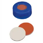 Snap-top cap pre-slit blue PTFE/white silicone septa