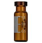 Vial para encapsular de 1,5 mL N 11 ámbar, fondo plano, amplia apertura, etiqueta + escala, silanizado. MACHEREY NAGEL. Diámetro exterior (mm): 11,6. Altura exterior (mm): 32