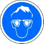 Obligatory signal of Mandatory wearing of safety glasses. Ø (mm): 148