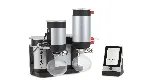 LABOPORT vacuum pump system. KNF. Model: SC 840 G. Flow (m3/h): 2.04. Final vacuum (mbar abs.): 6.0. Dim. WxHxD (mm): 366x416x274. Weight (kg): 15.75. Comprising chemically resistant diaphragm vacuum pump, base plate, one separator flask on suction side, high-performance condenser on pressure side and wireless vacuum controller