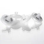 Filtros de jeringa Acrodisc™. Membrana: GxF/Supor. Tamaño de poro (µm): 0,45. Volumen retención (µL): < 450. Presión máxima: 4,1 bar (410 kPa, 60 psi). Caudal de agua:  >  170 ml/min a 30 psi