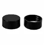 Tapón sin agujero, rosca 13-425 para vial para almacenar muestras. DWK. Material: Negro fenólico con junta PTFE