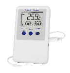 Refrigerator/Freezer Ultra digital thermometer. TRACEABLE. Temp. range (ºC): –50.0 to 70.0. Accuracy: ±0.5°C (-30 to 50ºC), ±1°C otherwise. Resolution: 0.1ºC. Probes: 1 Bullet probe (4,75mm Ø, 1,9cm lenght)
