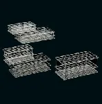 Test tube rack. J.P. SELECTA. Up to 50 tubes of 13 or 18 mm diameter. Ø holes: 18. Number of holes: 50 (10x5). Dim. WxDxH (mm): 210x110x40. Construction of: Stainless steel wire