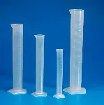 Graduated measuring cylinder, tall form, polypropylene. KARTELL. Capacity (ml): 50. Graduation (ml): 10. Subdivision (ml): 1. Tolerance (ml): +/- 1,0. Ø (mm): 25,5. Height (mm): 199. Material: PP
