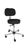 Stool, vinyl, steel foot, 5 rollers