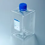 Sterile bottle, narrow neck, thiosulfate-free. Capacity (mL): 1000. Material: PET body; HDPE cap. Cap diameter (mm): 35. Mouth diameter (mm): 31. Color: transparent body, blue cap.