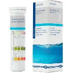 Test strips to determine free chlorine, alkalinity and pH value. Swimming pool. Pack of 50 strips