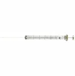 Syringe for manual HPLC. SGE. Vol. (µl): 500. Needle length (mm): 51. Needle: Fixe. Gauge: 22. Ø ext. (mm): 0,72. Tip type: LC. Model: 500F-LC. Replacement needle (5 u.): -. Replacement plunger (u.): –. Barrel E.D. (mm): 8