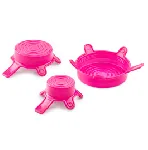 Juego de tapas de silicona. DURAN®. Tamaño: S/M/L. Color: rosa