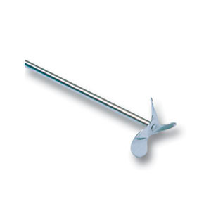 Stirring shaft. VELP®. Stirring shaft with propeller. Number of blades: 3. Ø Blade (mm): 60. Ø Shaft (mm): 7. Shaft length (mm): 400. Speed (rpm): 250 to &gt;800. Viscosity (mPas): 0 to 10.000