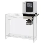 Baño termostático con calefacción UNIVERSA U 15 TP, con baño transparente. LAUDA. Rango de temperatura: 30 a 100. Estabilidad de temperatura: ±0,01. Potencia calorífica máxima (kW): 2,8. Caudal (l/min) - Presión (bar): 22-0,6. Volumen llenado máximo (L): 15. Apertura AnxPr (mm): 263X130. Profundidad baño útil (mm): 310.